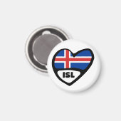 IJslands landencode vlaggenhart, ISL Magneet (Voorkant / Achterkant)