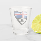 IJslands landencode vlaggenhart, ISL Shot Glas (Achterkant)