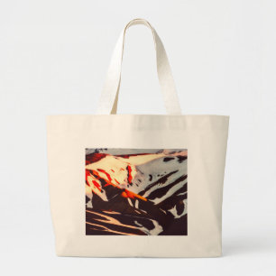 ijslands landschap bergen sneeuw grote tote bag