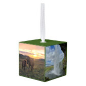 IJslands landschap - Fotokubus ornament (Achter hoekig)