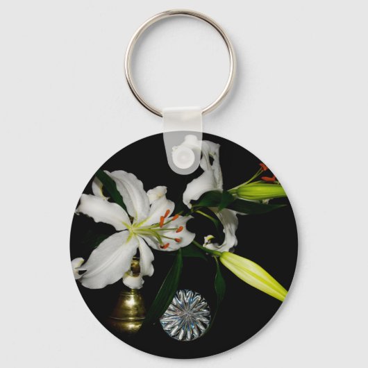 IJslands ontwerp - Collectie met messing en blauw Sleutelhanger (Voorkant)