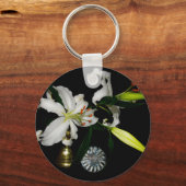 IJslands ontwerp - Collectie met messing en blauw Sleutelhanger (Voorkant)