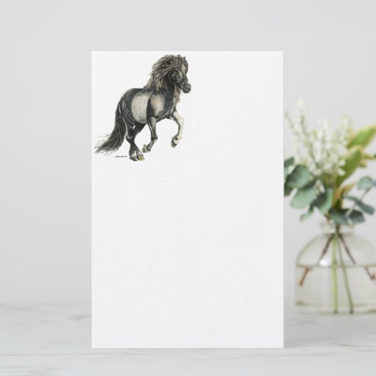 IJslands paard Brana Briefpapier (Staand voorkant)