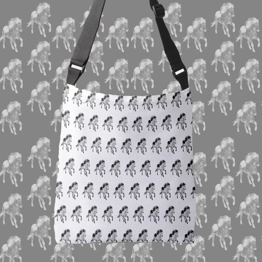 IJslands paard in beweging Crossbody Tas