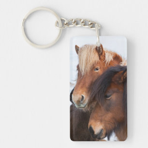IJslands paard in de winter op IJsland Sleutelhanger