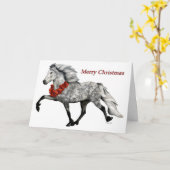 IJslands Paard Kerstmis Kaart (Gele Bloem)