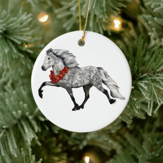 IJslands paardenkerst Keramisch Ornament (Boom)