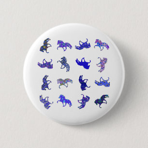 Ijslands paardpatroon ronde button 5,7 cm