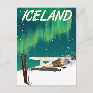 IJslands  skipvliegtuig poster Briefkaart