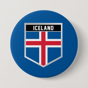 IJslands vlaggenschip Ronde Button 7,6 Cm