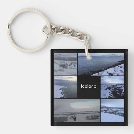 IJslands winterlandschap Sleutelhanger (Voorkant)