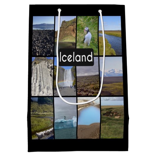 IJslands zomerlandschap Medium Cadeauzakje (Achterkant)