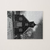 IJslands zwarte en witte oude kerkpuzzel Legpuzzel (Horizontaal)
