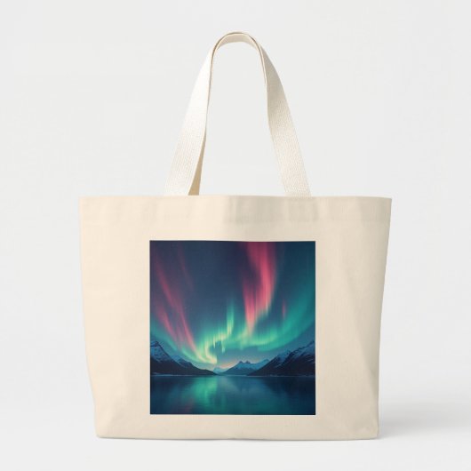IJslandse Aurora Grote Tote Bag (Voorkant)