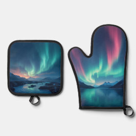 IJslandse Aurora Ovenwant & Pannenlap Set