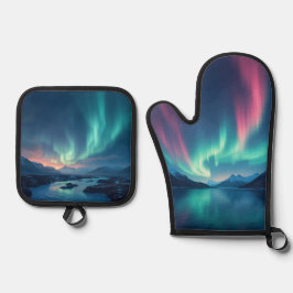 IJslandse Aurora Ovenwant & Pannenlap Set