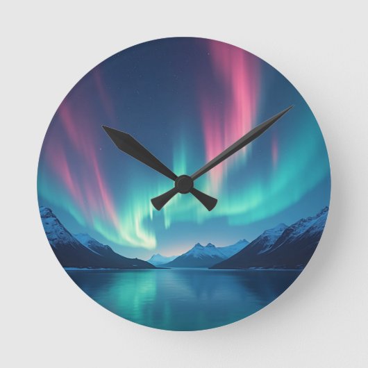 IJslandse Aurora Ronde Klok (Voorkant)