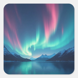 IJslandse Aurora Vierkante Sticker