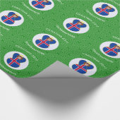 IJslandse engel kerstvlag gepersonaliseerd Cadeaupapier (Hoek)