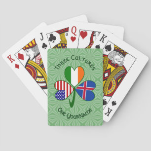 IJslandse Ierse Amerikaanse Vlag Klavertjevier Per Pokerkaarten