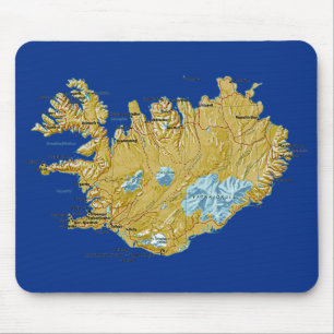 IJslandse Kaart Mousepad Muismat