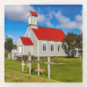IJslandse kerk Glazen Onderzetter