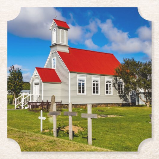 IJslandse kerk Kartonnen Onderzetters (Voorkant)