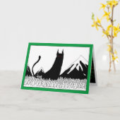 IJslandse Kerstkat Kaart (Gele Bloem)