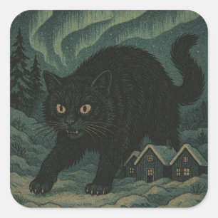 IJslandse Kerstmis julkat  Vierkante Sticker