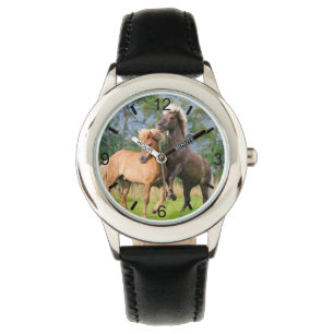 IJslandse Paarden Grappig Spelen Kweken - Dial-bor Horloge
