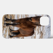 IJslandse paarden in de winter Case-Mate iPhone Case (Achterkant (horizontaal))