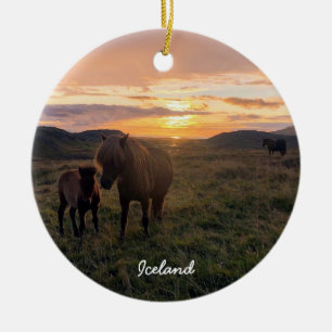 IJslandse paarden - Keramisch Ornament