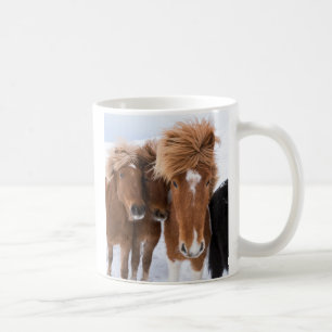 IJslandse paarden snuffelen, IJsland Koffiemok