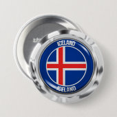 IJslandse Ronde Emblem Button 7,6 Cm (Voorkant /achterkant)