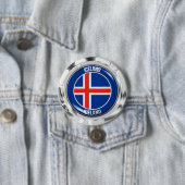 IJslandse Ronde Emblem Button 7,6 Cm (In situ)