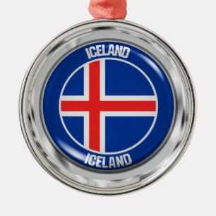 IJslandse Ronde Emblem Metalen Ornament