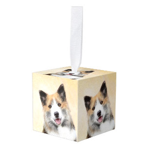 IJslandse scharnierschildering - Oorspronkelijke h Kubus Ornament