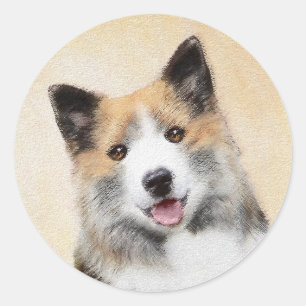IJslandse scharnierschildering - Oorspronkelijke h Ronde Sticker