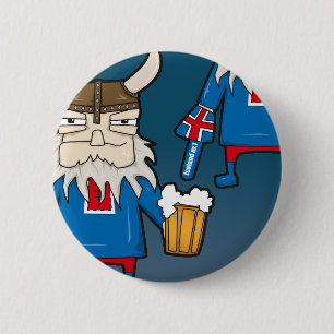 IJslandse Viking Fan Button