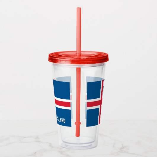 IJslandse vlag Acryl Drinkbeker (Rechts)