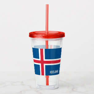 IJslandse vlag Acryl Drinkbeker