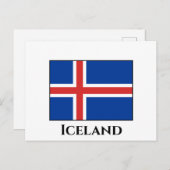 IJslandse vlag Briefkaart (Voorkant / Achterkant)
