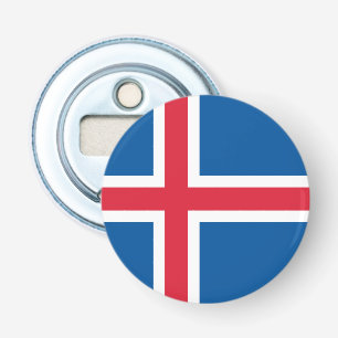 IJslandse vlag Button Flesopener