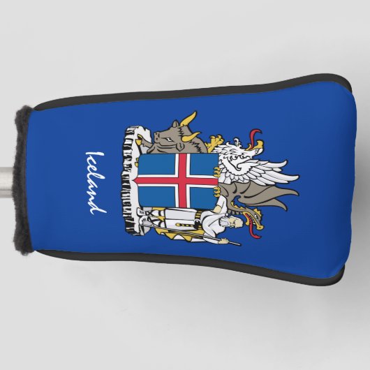 IJslandse vlag en Golf IJslandse Hoesjes/clubs Golfheadcover (Voorkant)