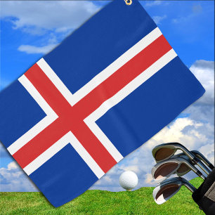 IJslandse vlag en IJsland golf/sport Golf Reykjavi Golfhanddoek