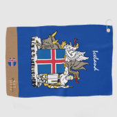 IJslandse vlag en IJsland, monogrammen/Golfhanddoe Golfhanddoek (Horizontaal)