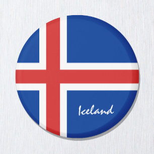 IJslandse vlag en IJsland - reis- en sportfans Magneet