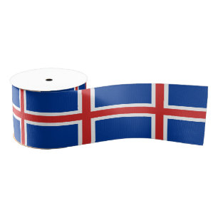 IJslandse vlag en IJsland reizen, vakantie/sport Grosgrain Lint
