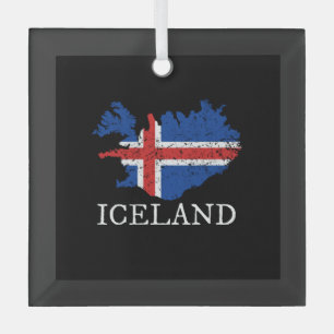 IJslandse vlag Glas Ornament