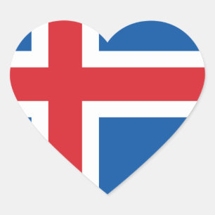 IJSLANDSE VLAG HART STICKER